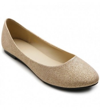 Ollio Womens Ballet Glitter Comfort