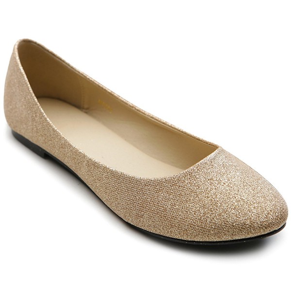 Ollio Womens Ballet Glitter Comfort