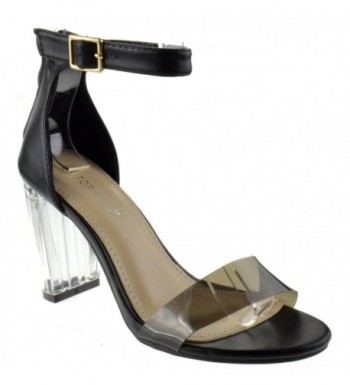 Womens Metallic Chunky Lucite Sandals