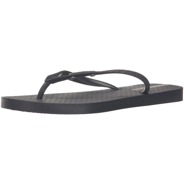 black glitter flip flops