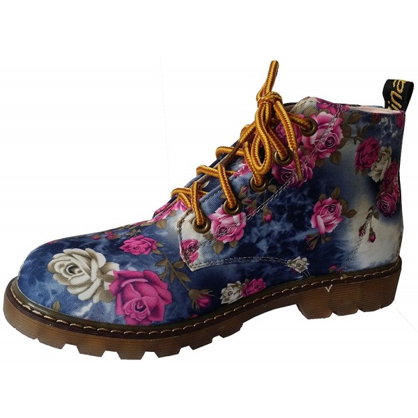 Fashciaga Womens Floral Canvas Boot