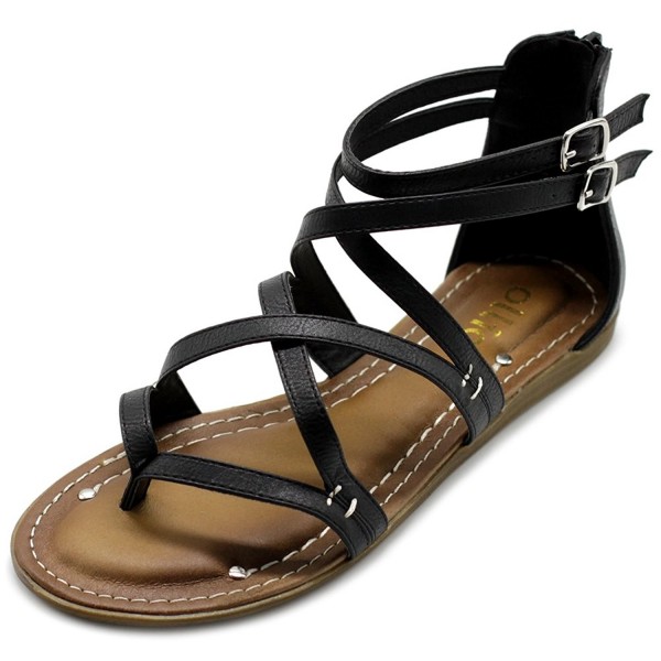 Ollio Womens Gladiator Strap Sandal