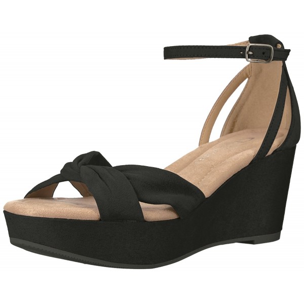 Women's Devin Wedge Sandal - Black Suede - CZ1822WQAC8