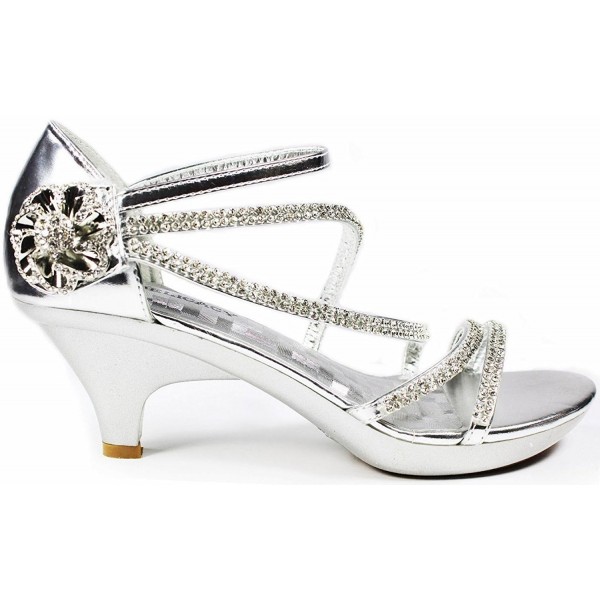 silver strappy low heeled sandals