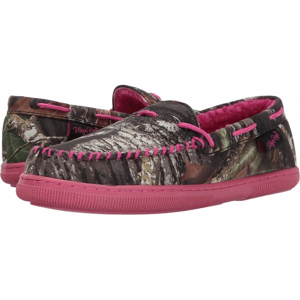 Women's Mossy Oak Moccasin Slippers Hot Pink/Mossy Oak Camo Small / 5-6 ...