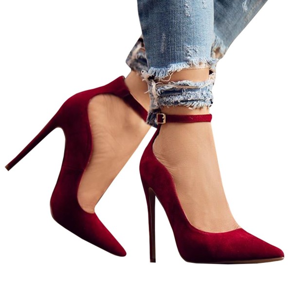 ladies red high heel shoes