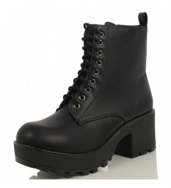 Soda Womens Leather Lace Up Military