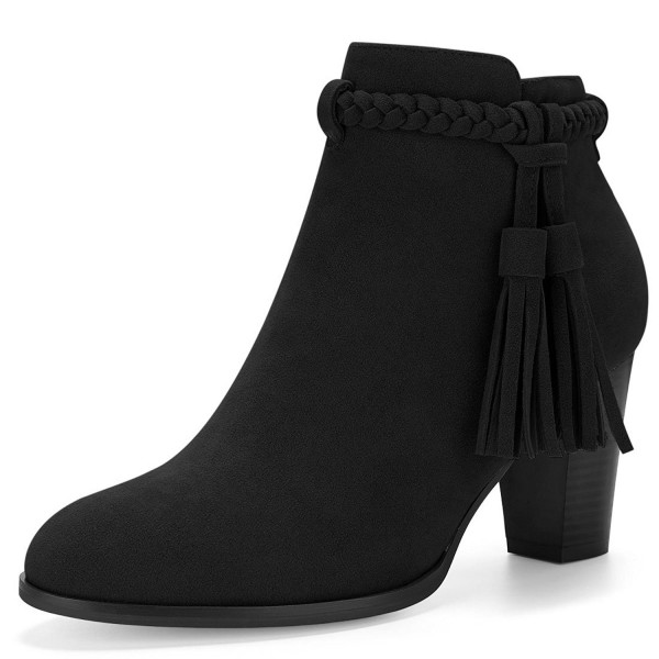 Allegra Womens Braided Tassel Booties