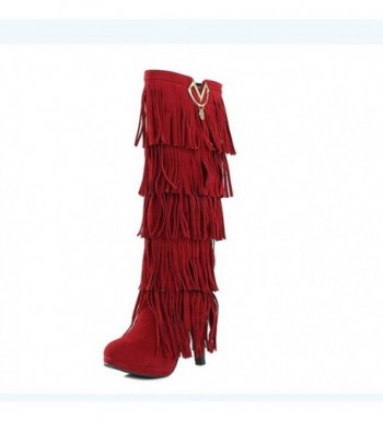 BalaMasa Womens Heels Solid Fringed