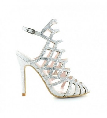 Urban Heels Womens Silver Rhinestone