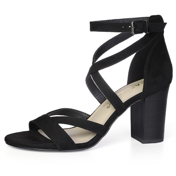 Allegra Womens Strappy Black Sandals