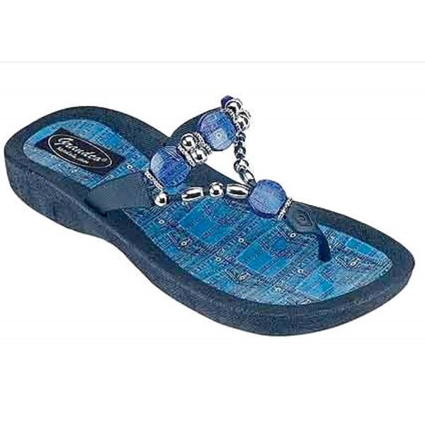 Grandco Denim Beaded Womens Sandal