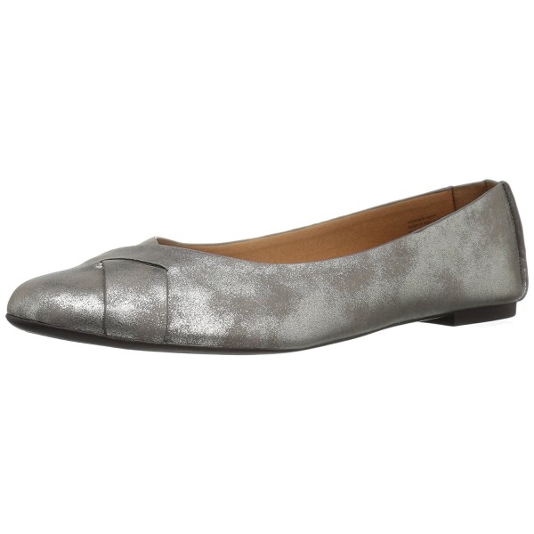 Women's Petite Metallic Ballet Flat - Pewter - C512EHDSZMH