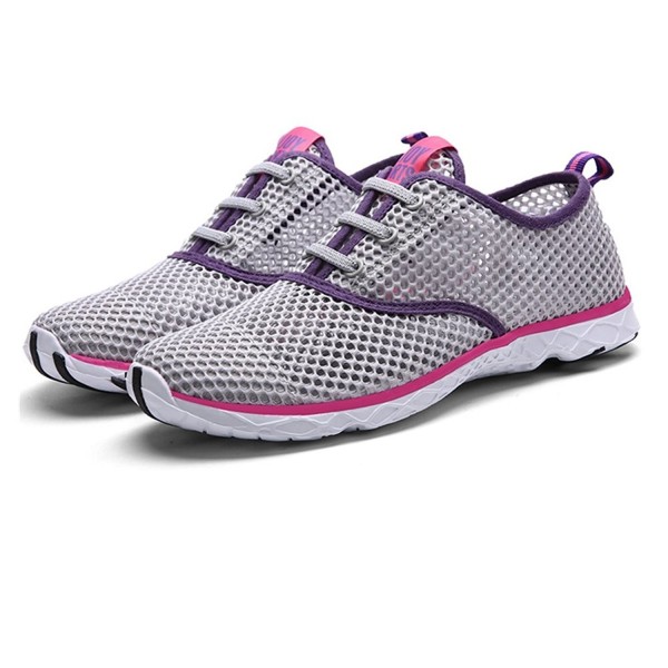 Women Quick Drying Mesh Slip on Water Shoes - Gray - C6183K9MI42