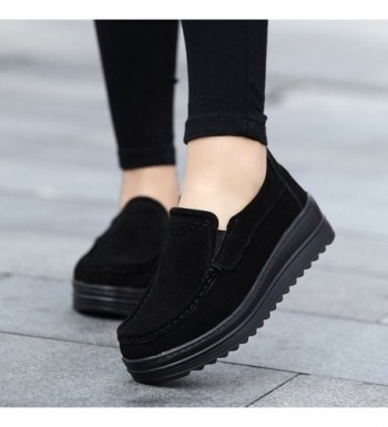 black wedge loafers