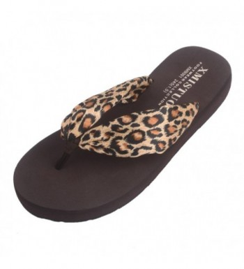 Flammi Bohemian Flip Flop Slippers Leopard