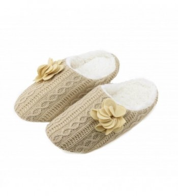 Womens Gridding Velvet Fleece Slippers