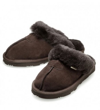 K Signature Womens Chocolate Sheepskin Slipper