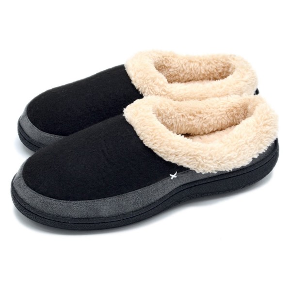 Men's Winter Warm Memory Foam Slippers Indoor/Outside - Balck - CW189CYEDKN