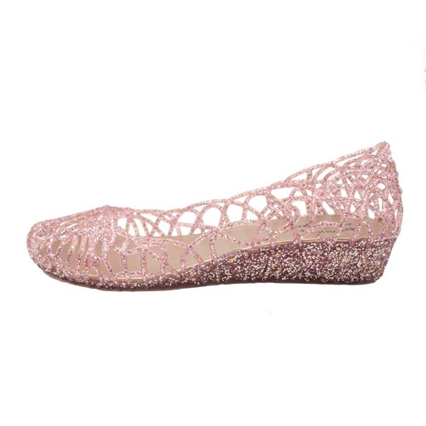 pink glitter jelly shoes