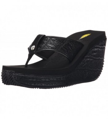 Volatile Womens Wedge Sandal Black