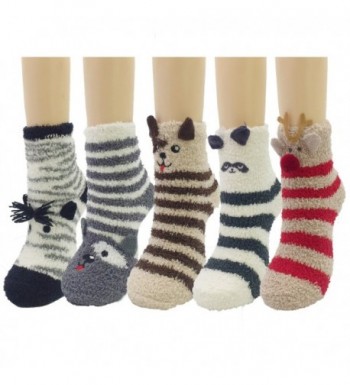 Fuzzy Socks Sleeping Animals Slipper