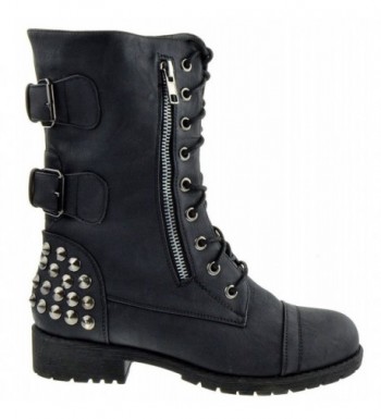 black studded combat boots womens
