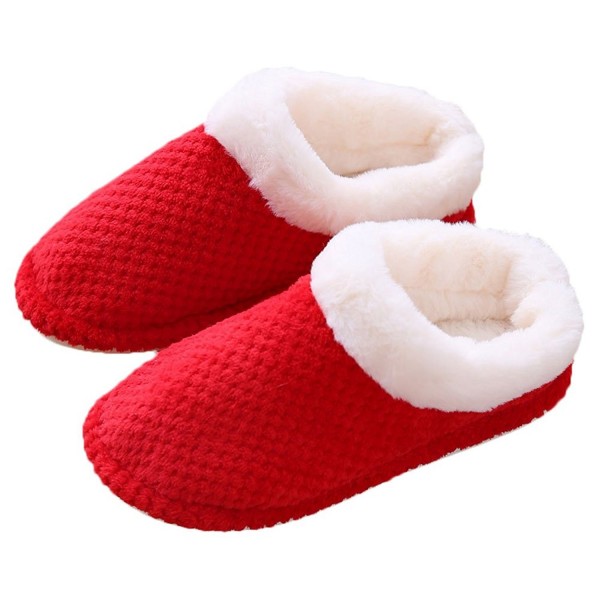 Gridding Lining Slip Slippers - Red - CB18670KYUK