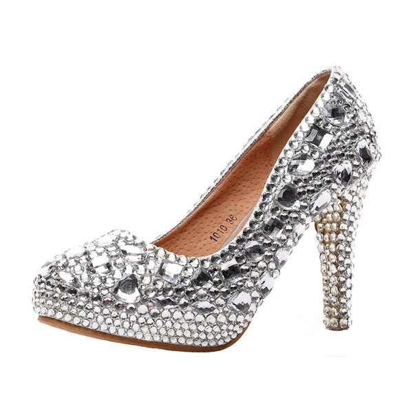 Jiandick Rhinestone Platform Stiletto Wedding