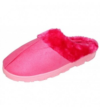 House Slippers Black Fuchsia Indoor