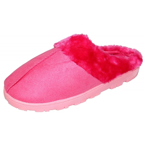 House Slippers Black Fuchsia Indoor