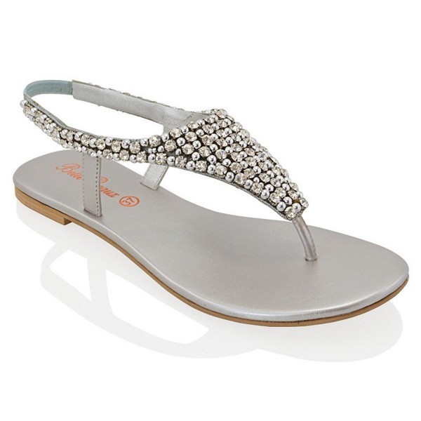 silver toe post sandals