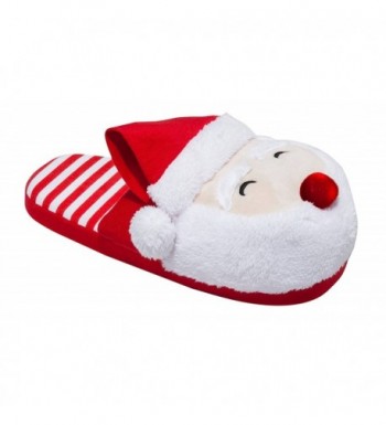 Santa Christmas Womens Light Slippers