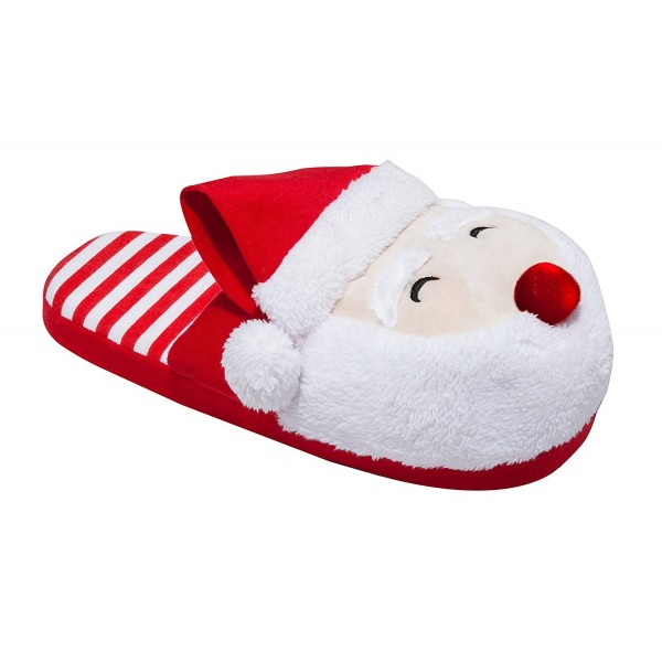 Santa Christmas Womens Light Slippers