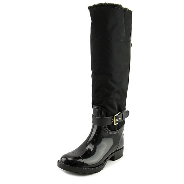 Womens Calisa Closed Toe Knee High Rainboots - Black Fabric - CS12O6TRK4M