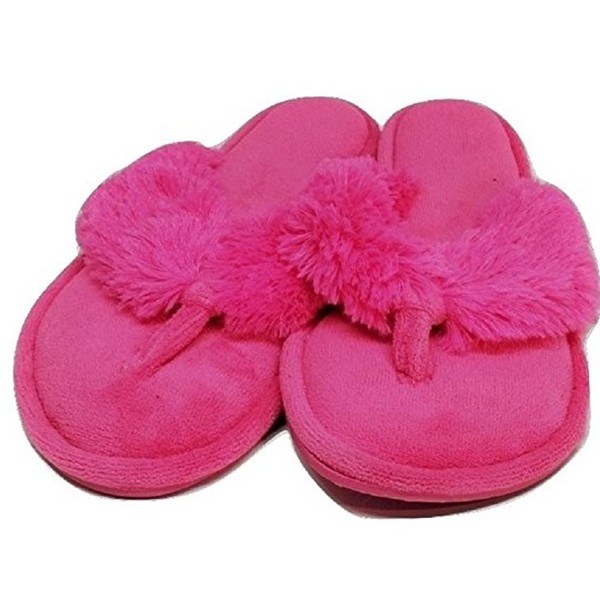 Dearfoams Womens Plush Thong Slipper