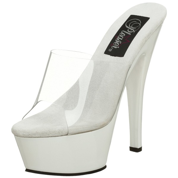 Pleaser Womens Kiss 201 Clear White