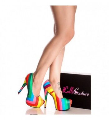 RAINBOW LEATHER PLATFORM HEELS rAINBOW