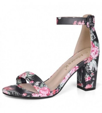 Allegra Womens Floral Black Sandals