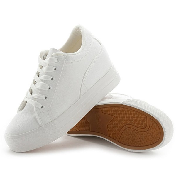 Fashion Leather Sneakers Platform - White 2 - CK184OZ06S4