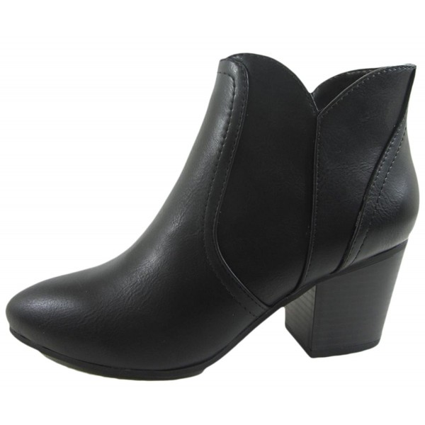 Soda Newbury Leatherette Stacked Booties