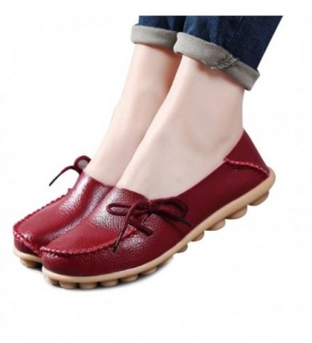 Cut Outs Comfortable Moccasins Breathable WineRed2
