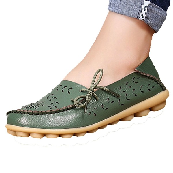 fisca Pebbled Leather Breathable Hole Green