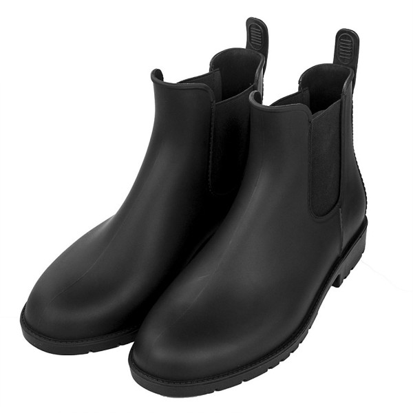 black ankle rubber boots