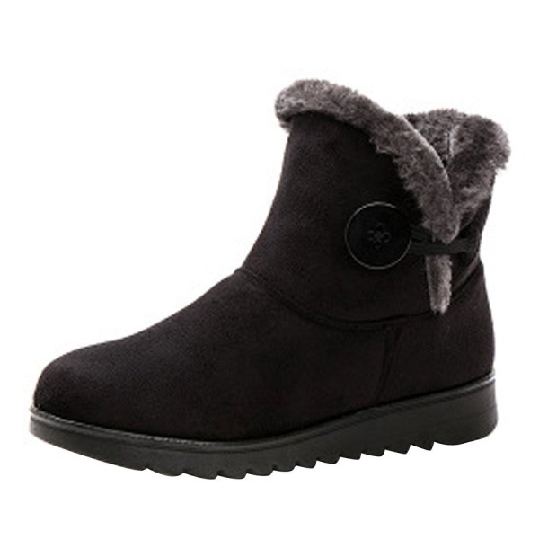 Women Winter Botton Snow Ankle Boots Fur Warm Platform Slip On Booties ...