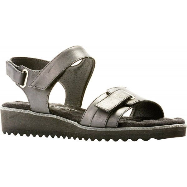 Women's Halle Flat Sandal - Black Agata Leather - CW180D4IM3N