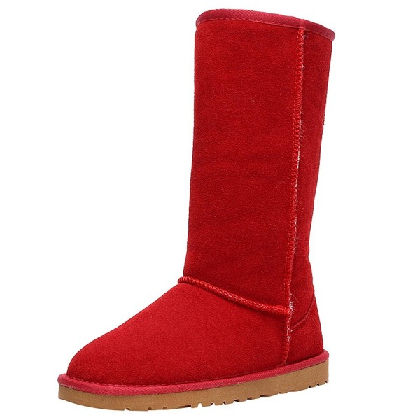 red snow boots