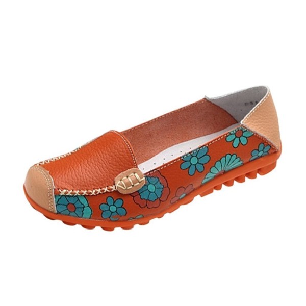 Maybest Printed Leather Moccasins Dancing