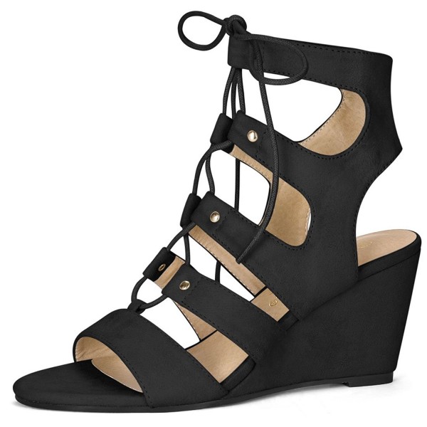 Allegra Womens Cutout Lace Up Sandals