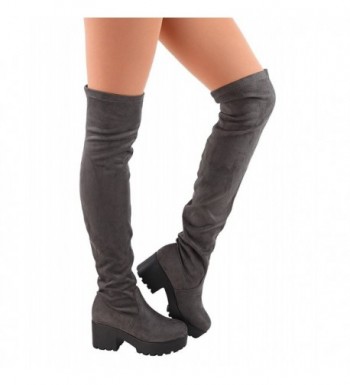 womens knee high block heel boots